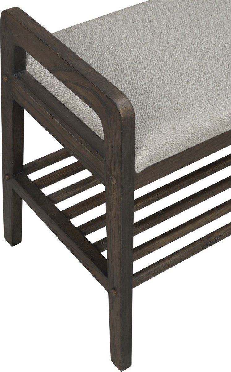 Rowico Inverness Bankje - B75 X D40 X H55 Eikenhout - Stof - Bruin