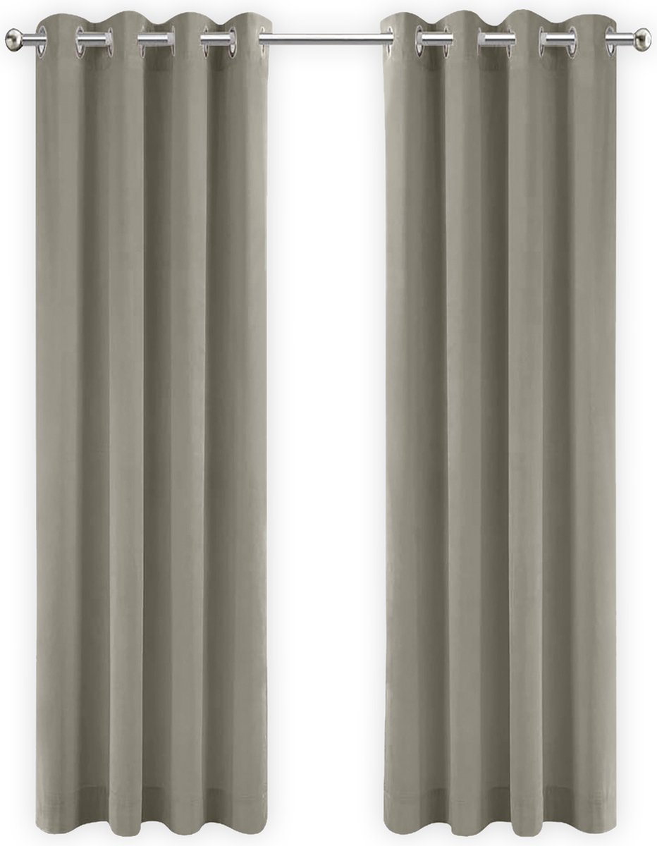 LW Collection Kant en klare gordijnen taupe 290x270cm