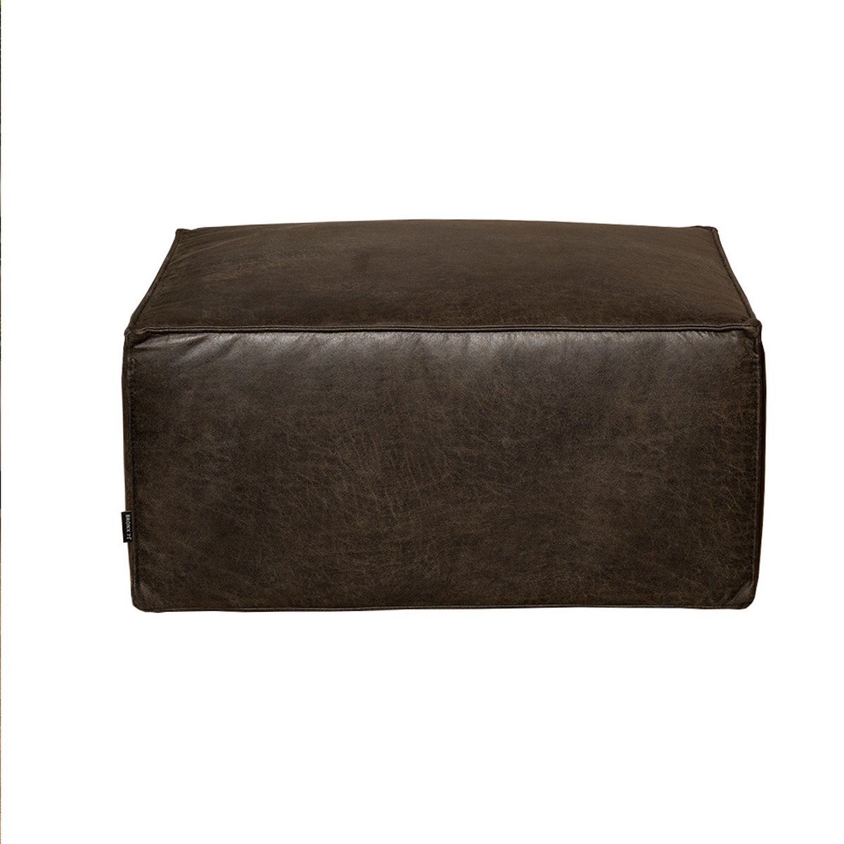 Bronx71 Hocker Memphis eco-leer antraciet - Grijs