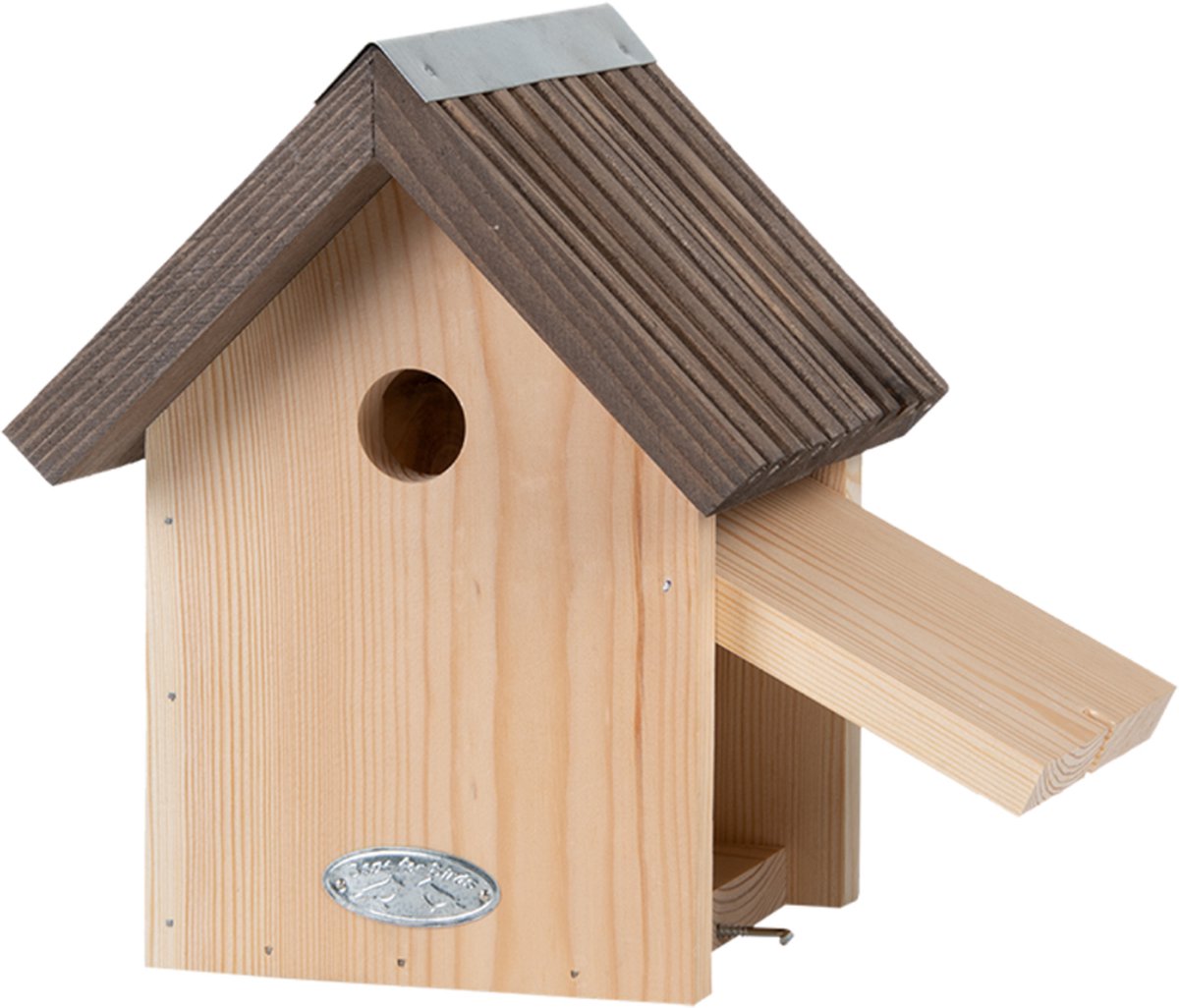 Esschert Design Pimpelmees Zink & Hout - Bruin