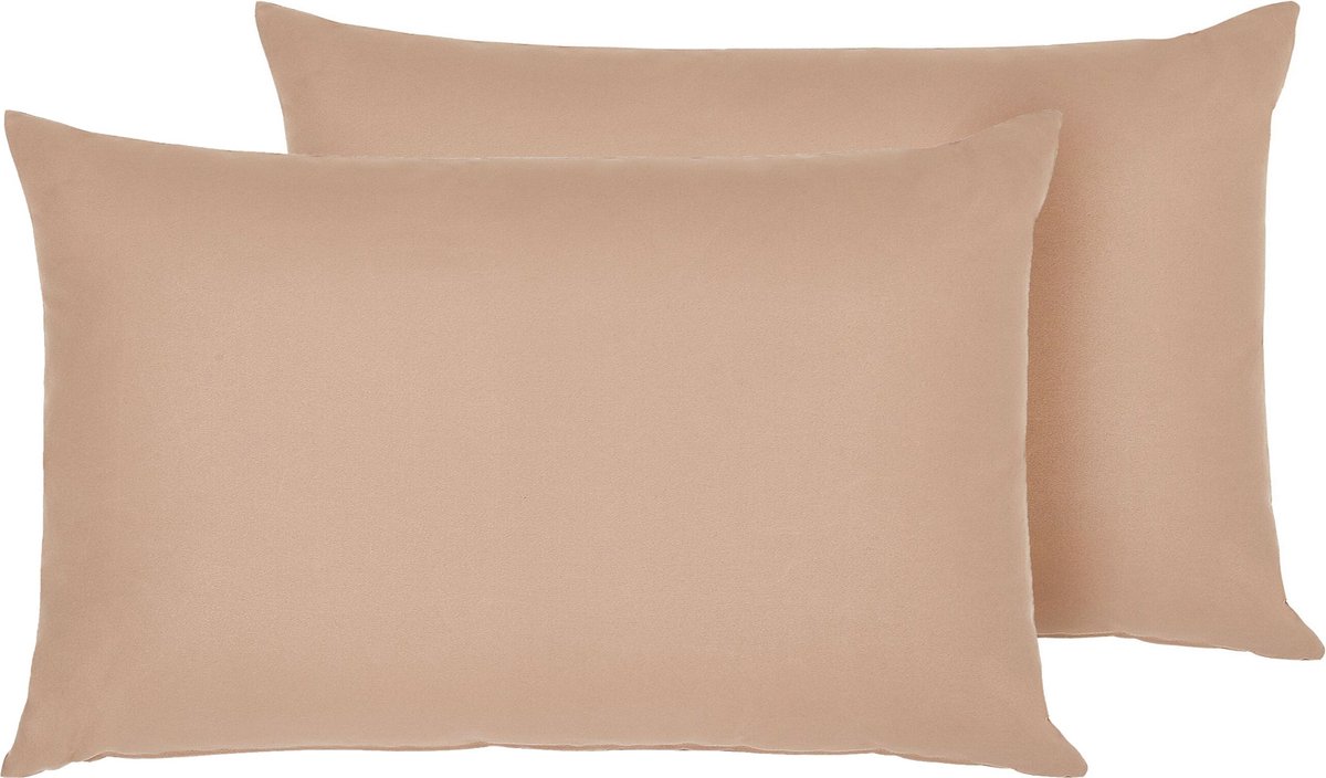 Beliani Gartenkissen ohne Muster Set van 2 kussens - Beige