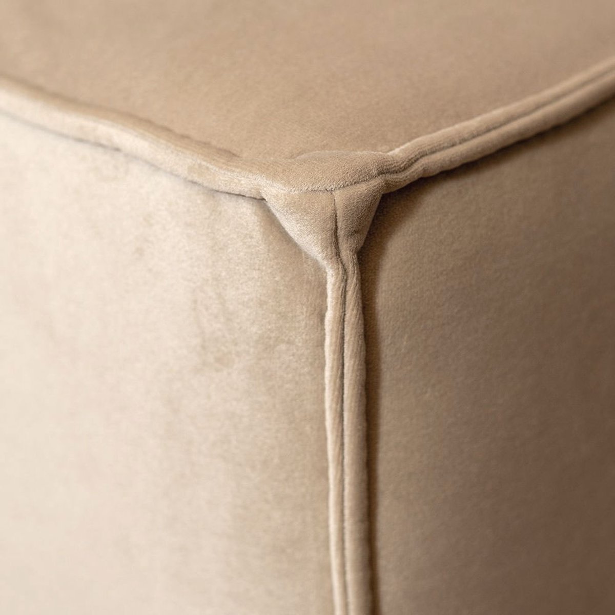 Bronx71 Hocker Memphis velvet - Beige