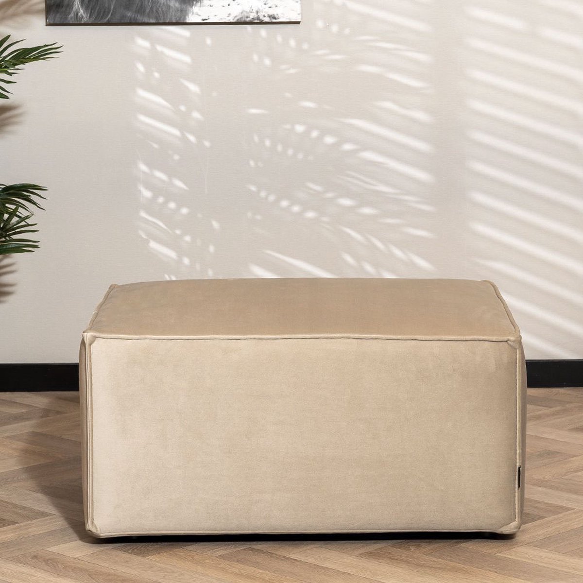 Bronx71 Hocker Memphis velvet - Beige