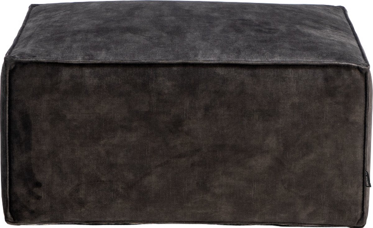 Bronx71 Hocker Memphis velvet antraciet - Grijs