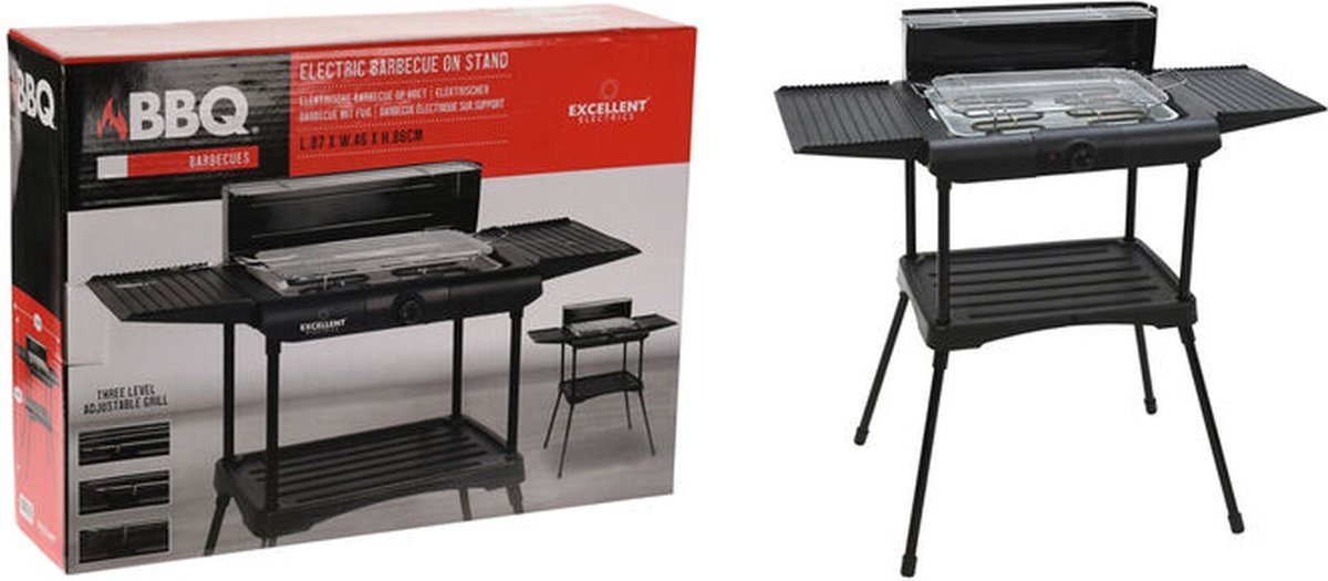 Excellent Electrics Elektrische Barbecue - 2000 Watt - Zwart