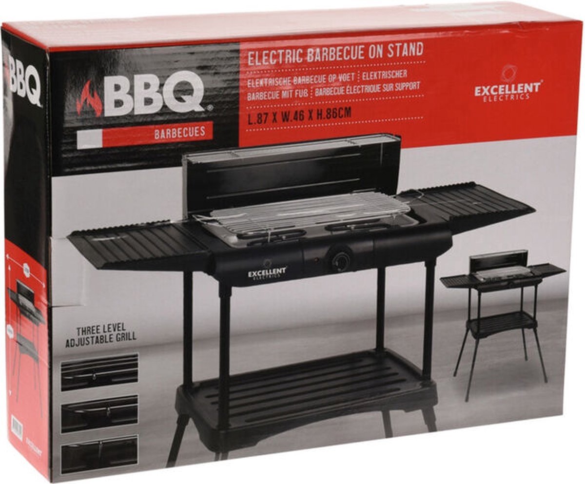 Excellent Electrics Elektrische Barbecue - 2000 Watt - Zwart