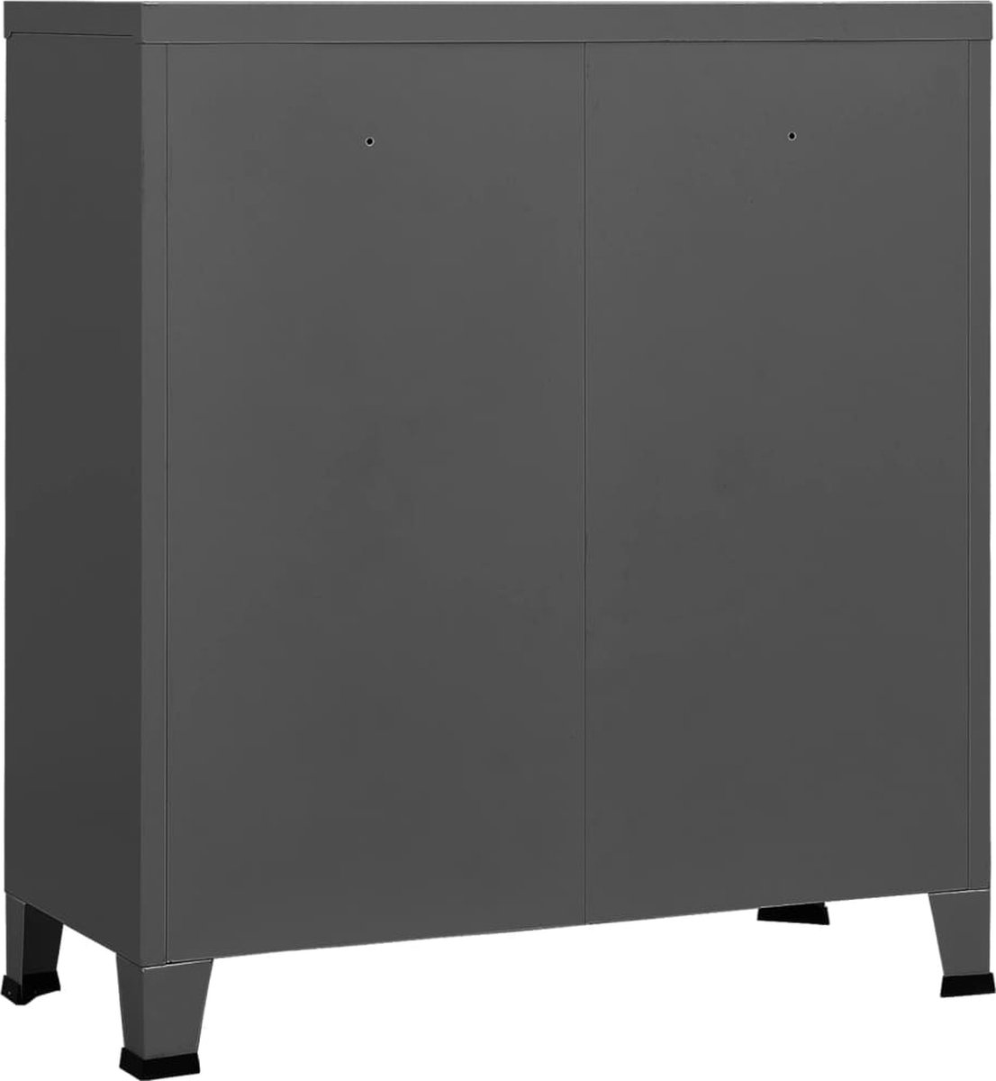 vidaXL Archiefkast industrieel 90x40x100 cm staal antracietkleurig