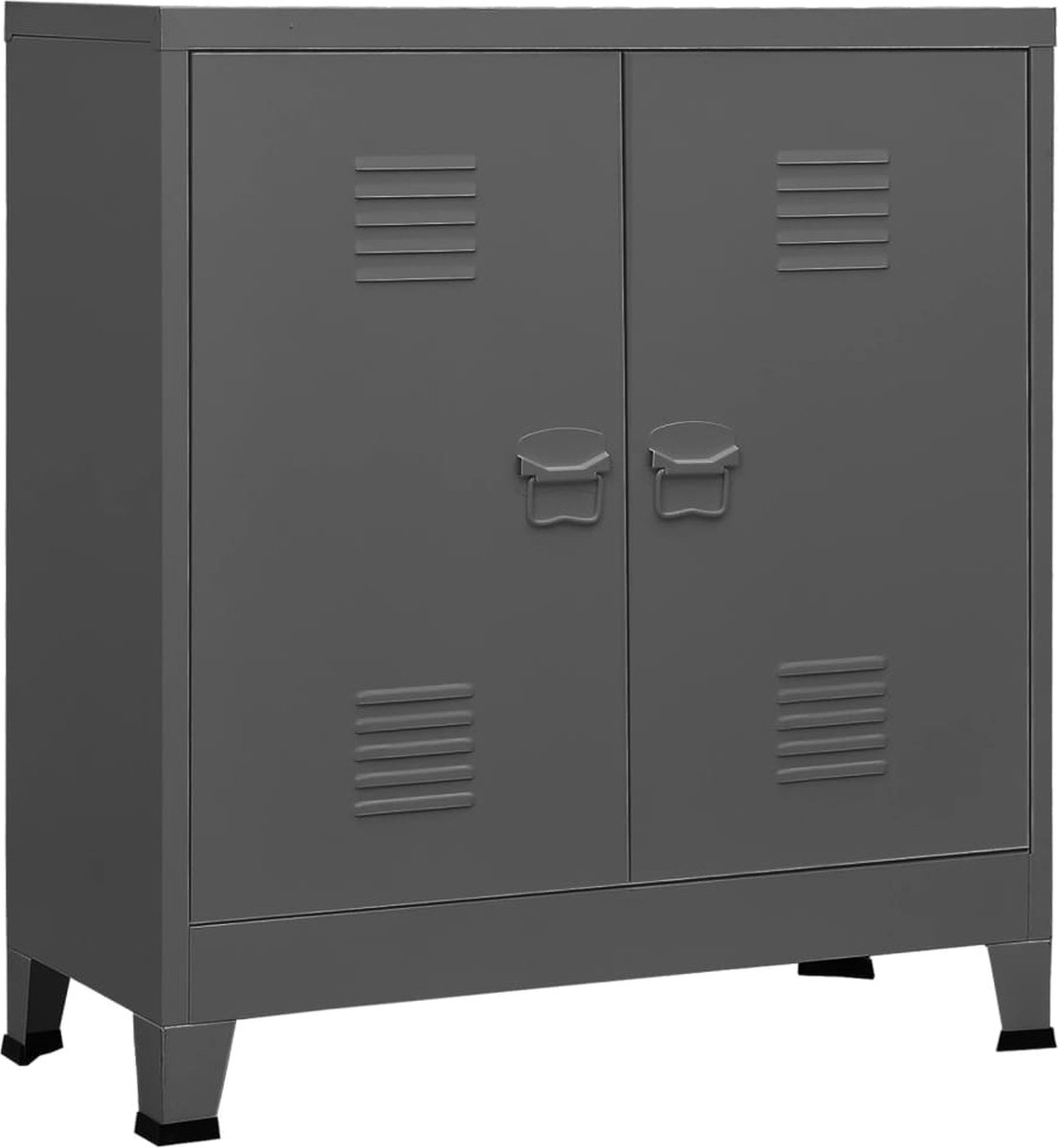 vidaXL Archiefkast industrieel 90x40x100 cm staal antracietkleurig