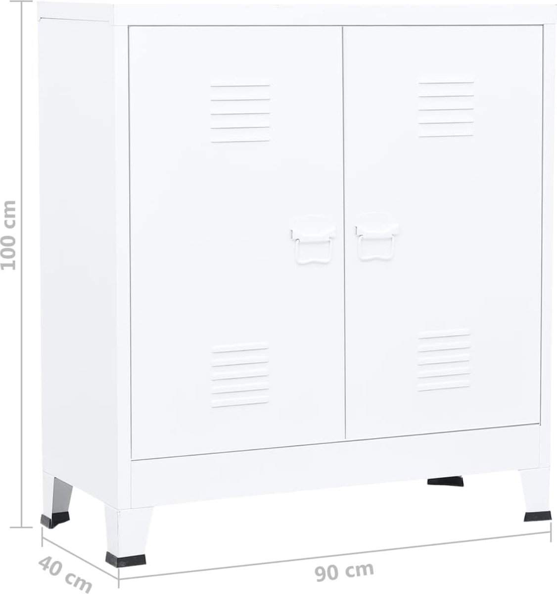 vidaXL Archiefkast industrieel 90x40x100 cm staal wit