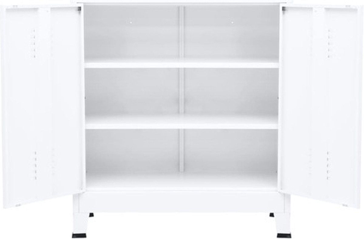 vidaXL Archiefkast industrieel 90x40x100 cm staal wit