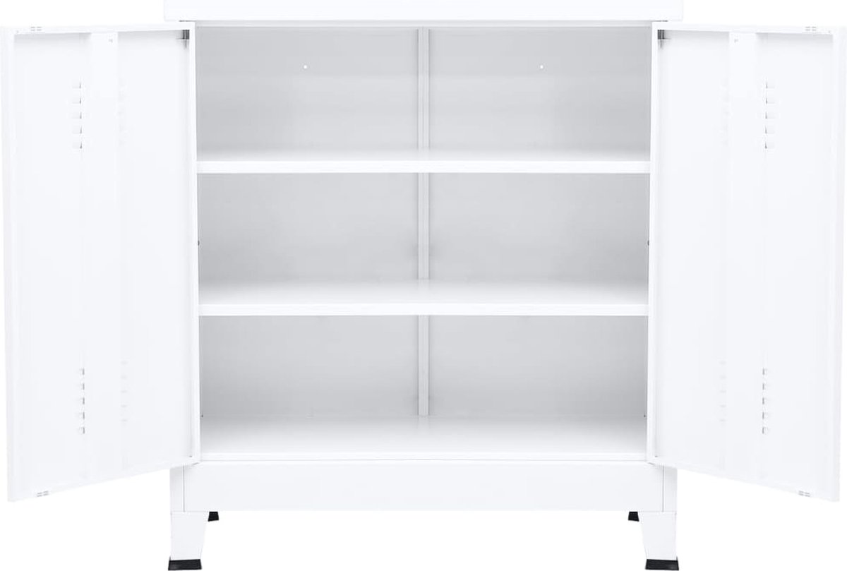 vidaXL Archiefkast industrieel 90x40x100 cm staal wit