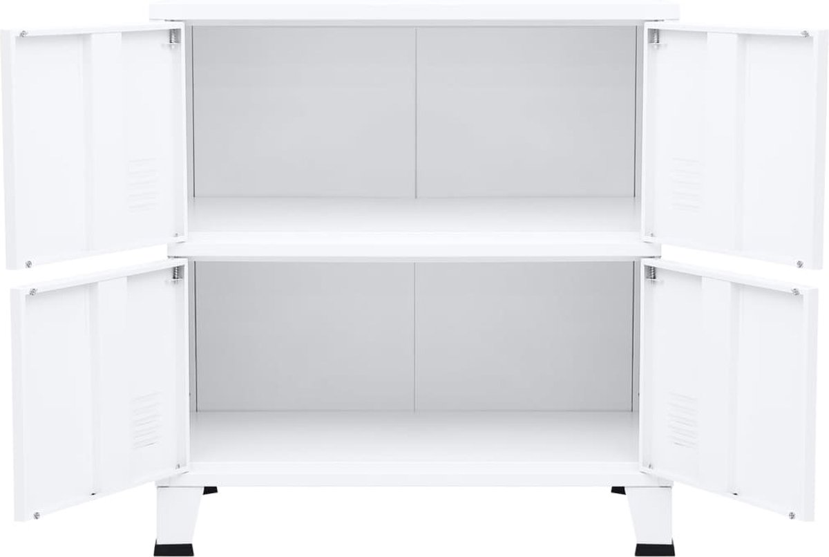 vidaXL Archiefkast industrieel 75x40x80 cm staal wit