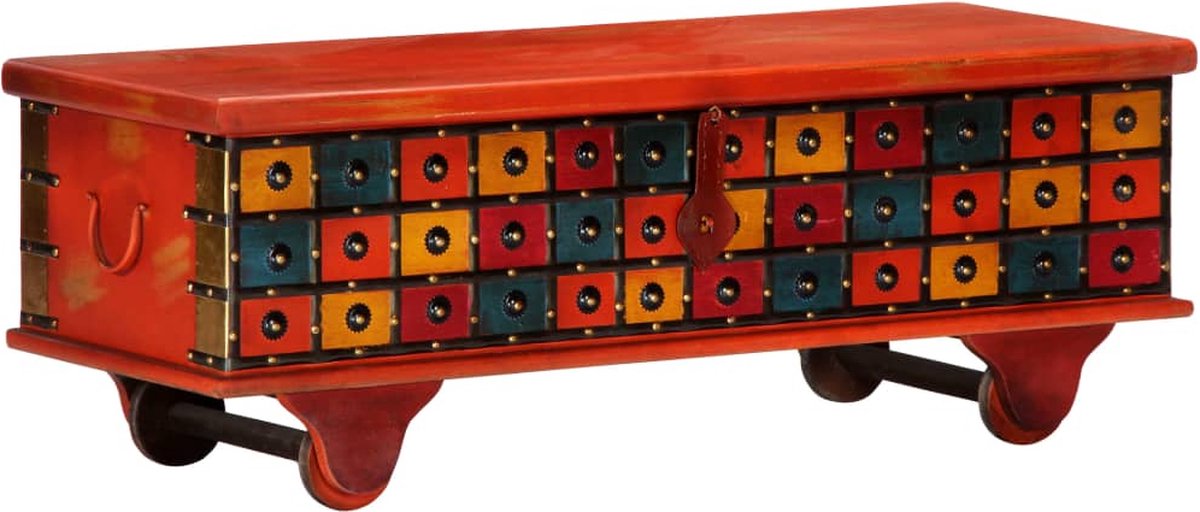 vidaXL Opbergkist 110x40x40 cm massief acaciahout - Rood