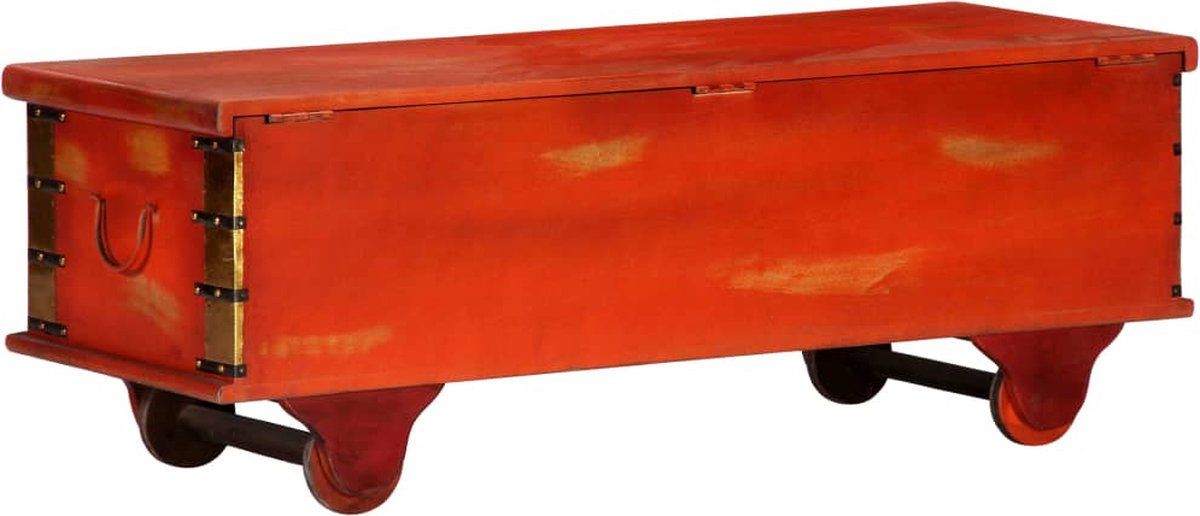 vidaXL Opbergkist 110x40x40 cm massief acaciahout - Rood