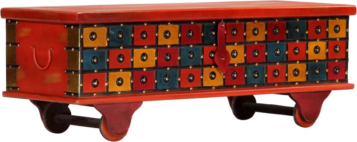 vidaXL Opbergkist 110x40x40 cm massief acaciahout - Rood