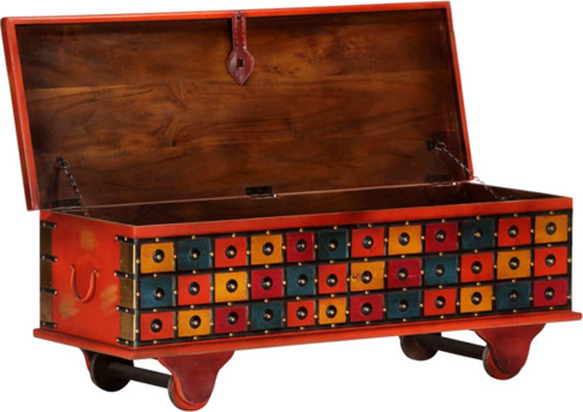 vidaXL Opbergkist 110x40x40 cm massief acaciahout - Rood