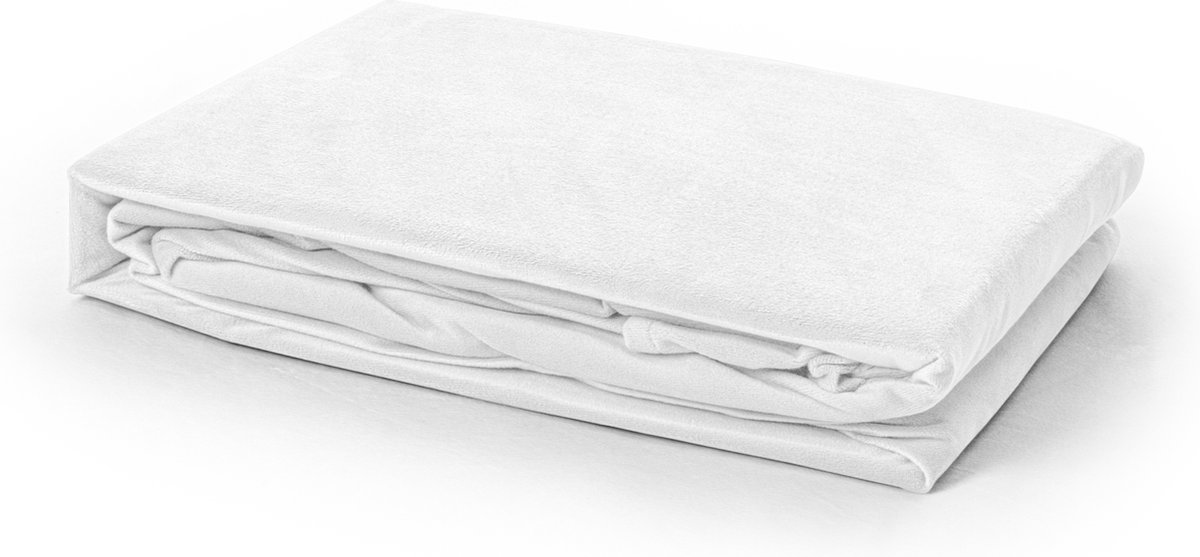 Sleeptime Hoeslaken Velvet 180 x 200 cm, Kleur: Wit