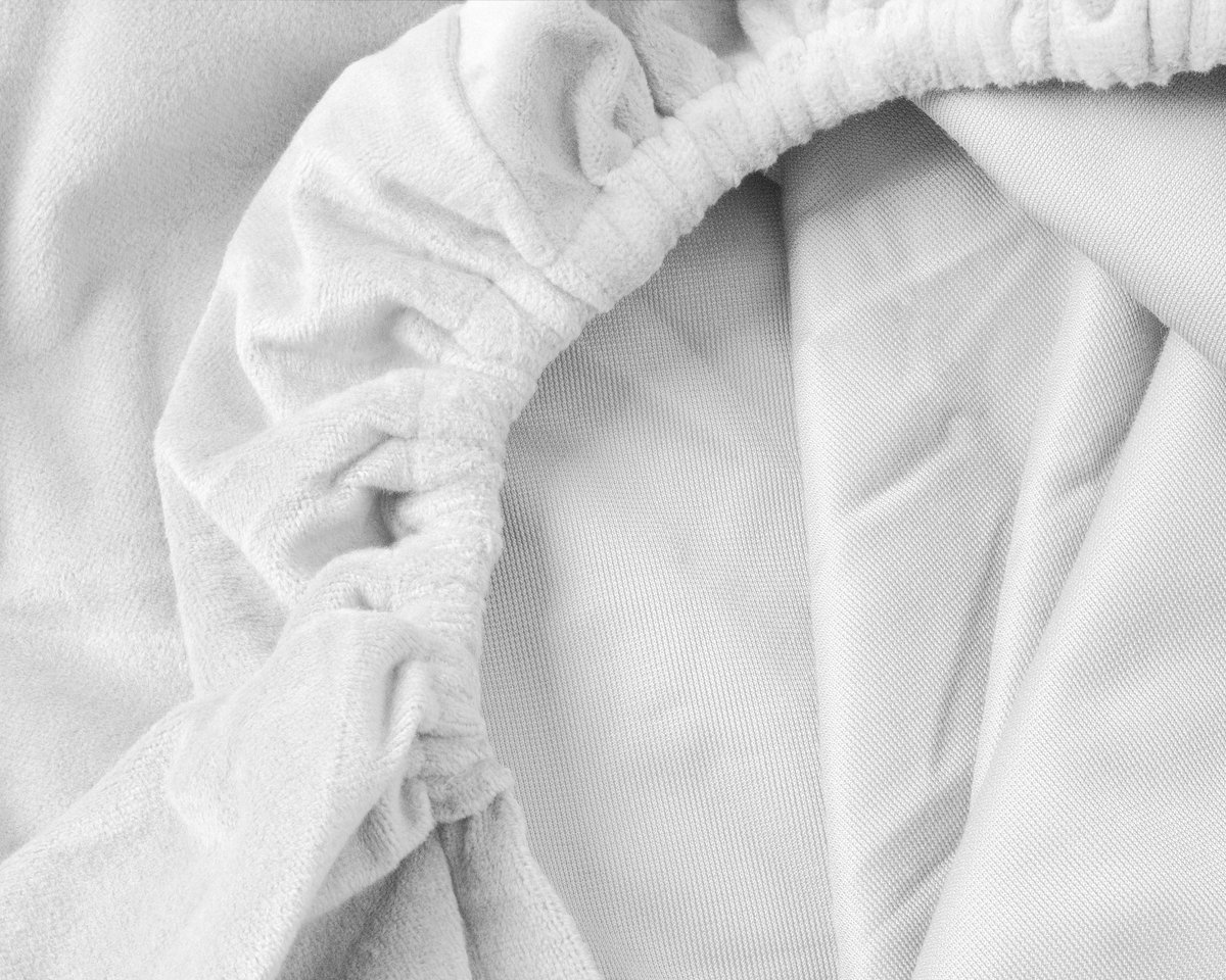 Sleeptime Hoeslaken Velvet 180 x 200 cm, Kleur: Wit