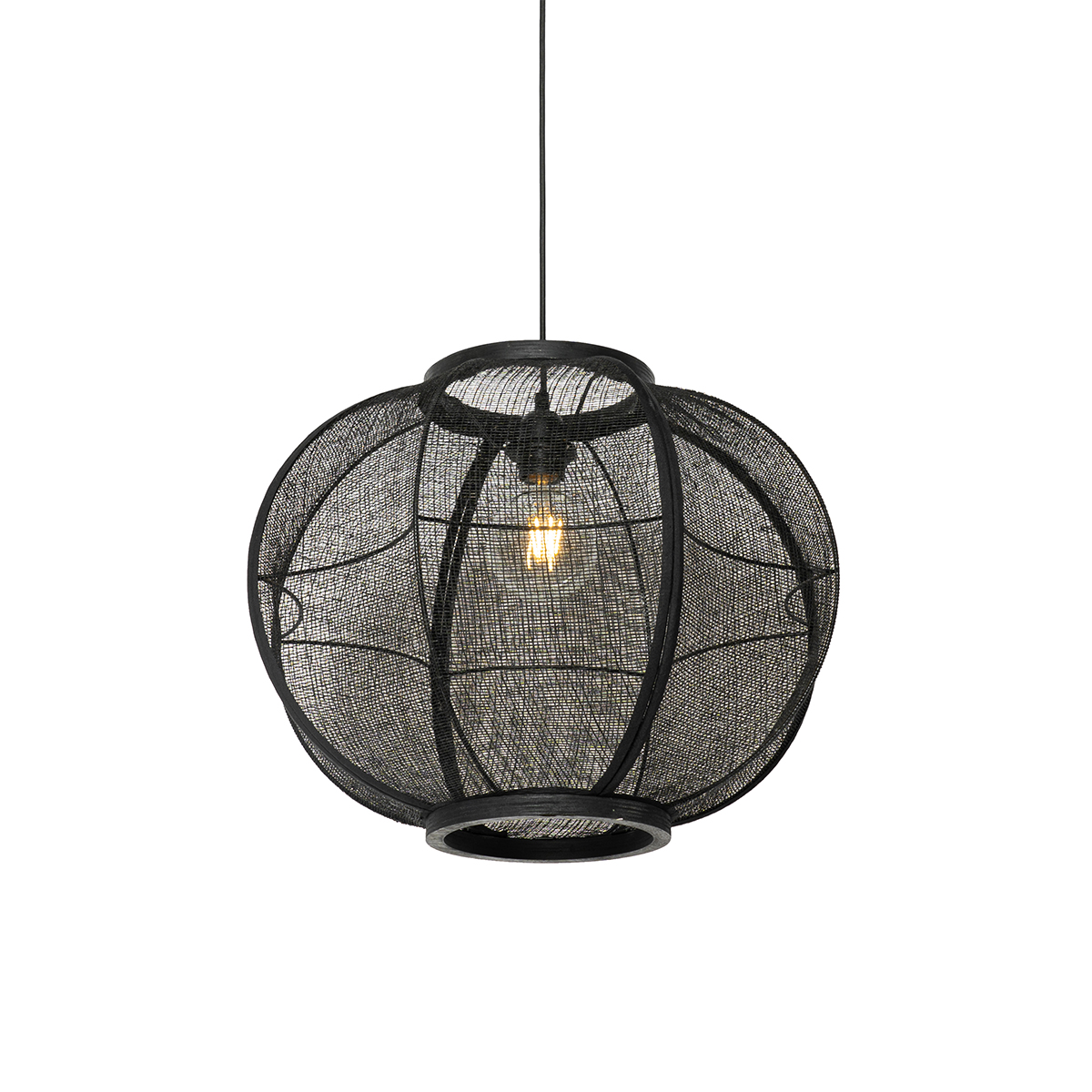 QAZQA Oosterse hanglamp 48 cm - Rob - Zwart