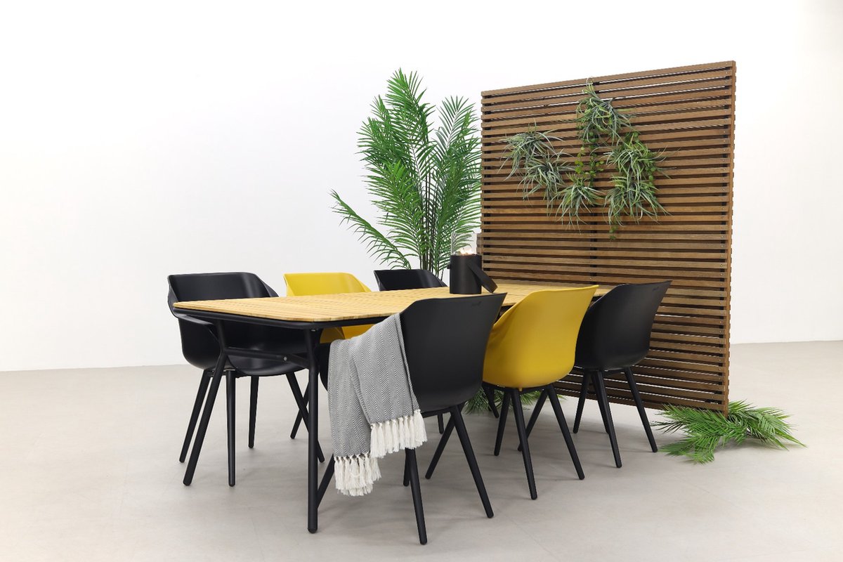 Hartman Sophie Studio Black&yellow/bella 220x95 Cm. - 7-delige Tuinset - Zwart