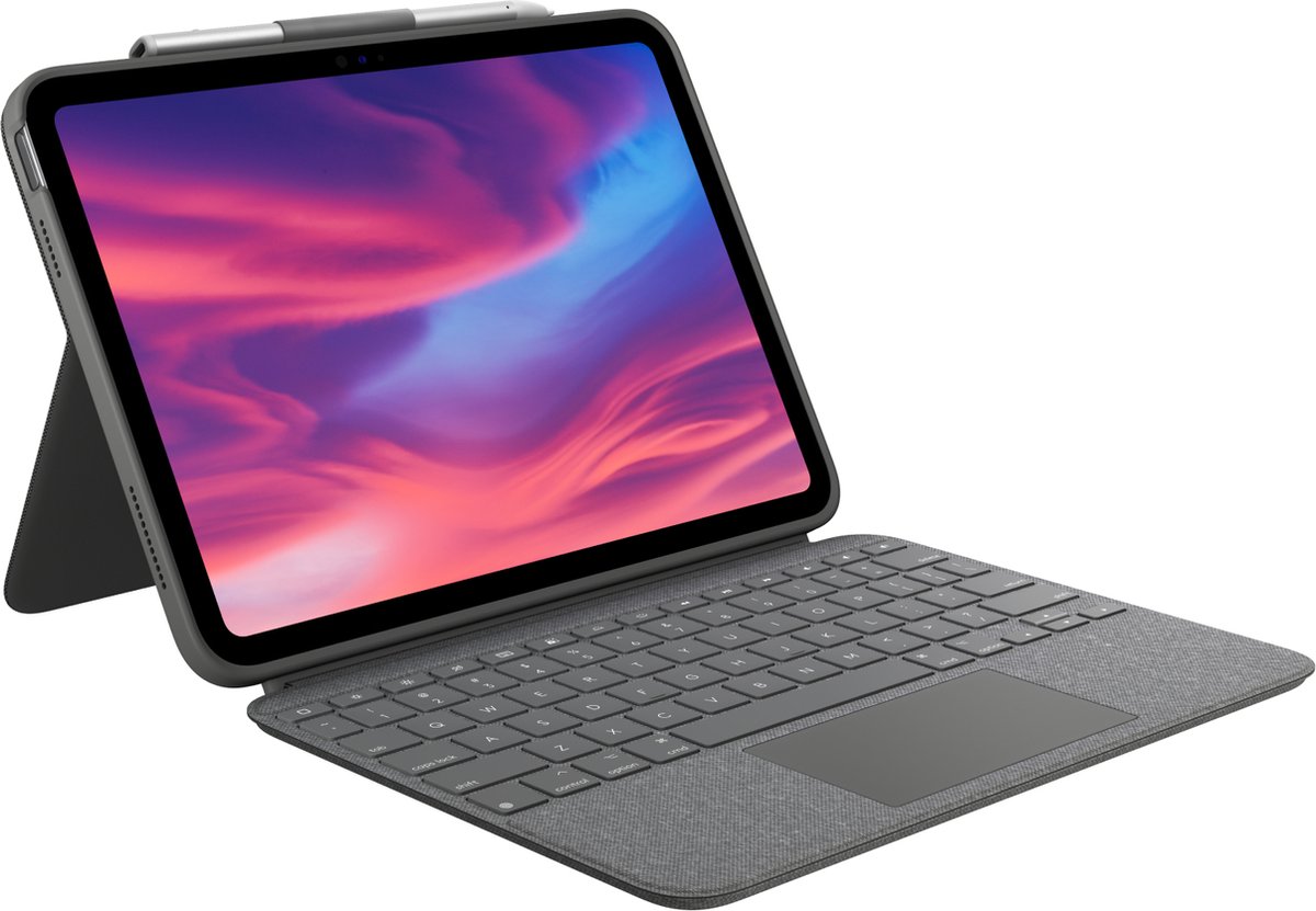Logitech Combo Touch tablet toetsenbord iPad (10e gen) (Grijs)