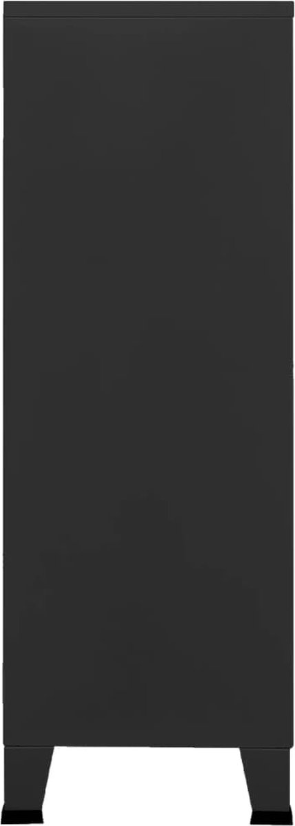vidaXL Archiefkast industrieel 75x40x115 cm metaal - Zwart
