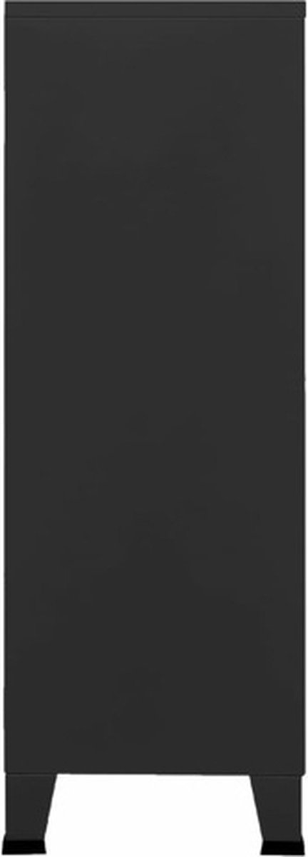 vidaXL Archiefkast industrieel 75x40x115 cm metaal - Zwart