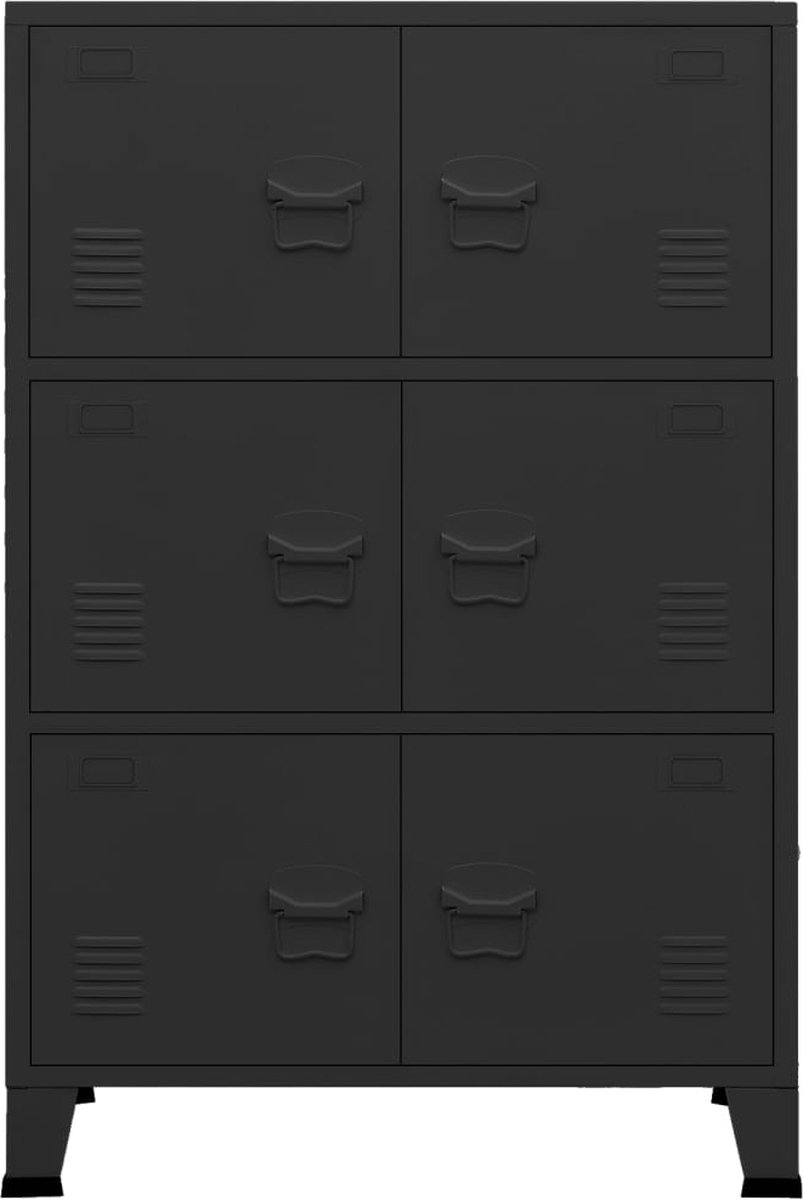 vidaXL Archiefkast industrieel 75x40x115 cm metaal - Zwart