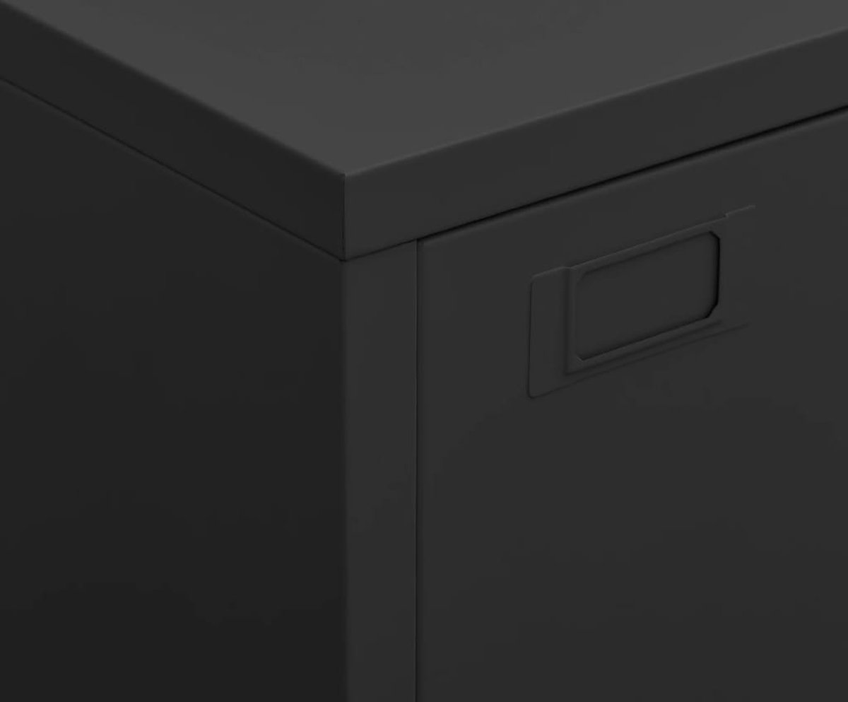 vidaXL Archiefkast industrieel 75x40x115 cm metaal - Zwart