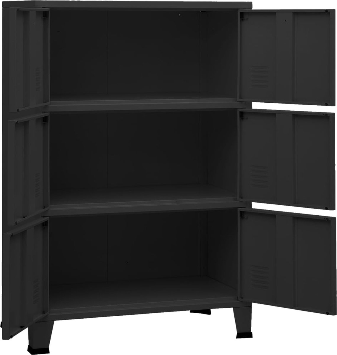 vidaXL Archiefkast industrieel 75x40x115 cm metaal - Zwart