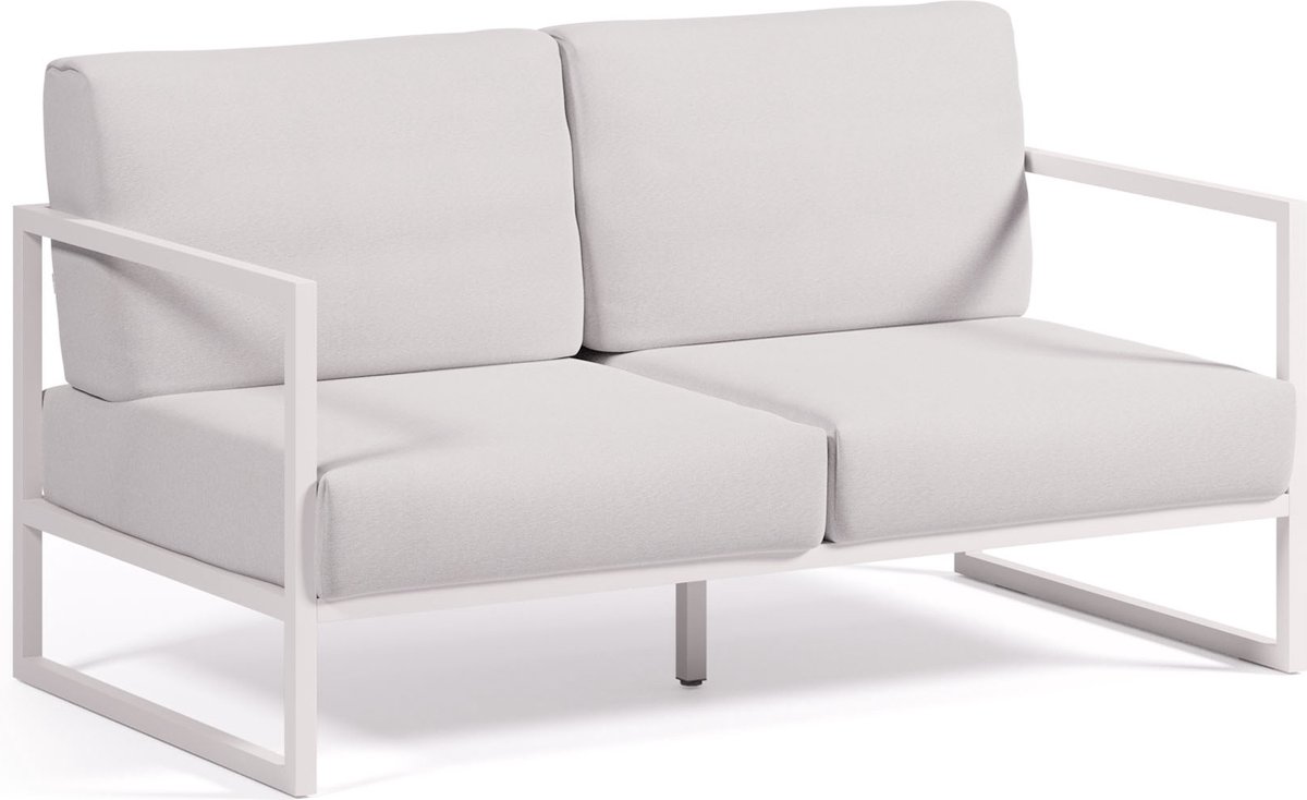 Kave Home - Comova 2-zits bank voor buiten wit en aluminium 150 cm