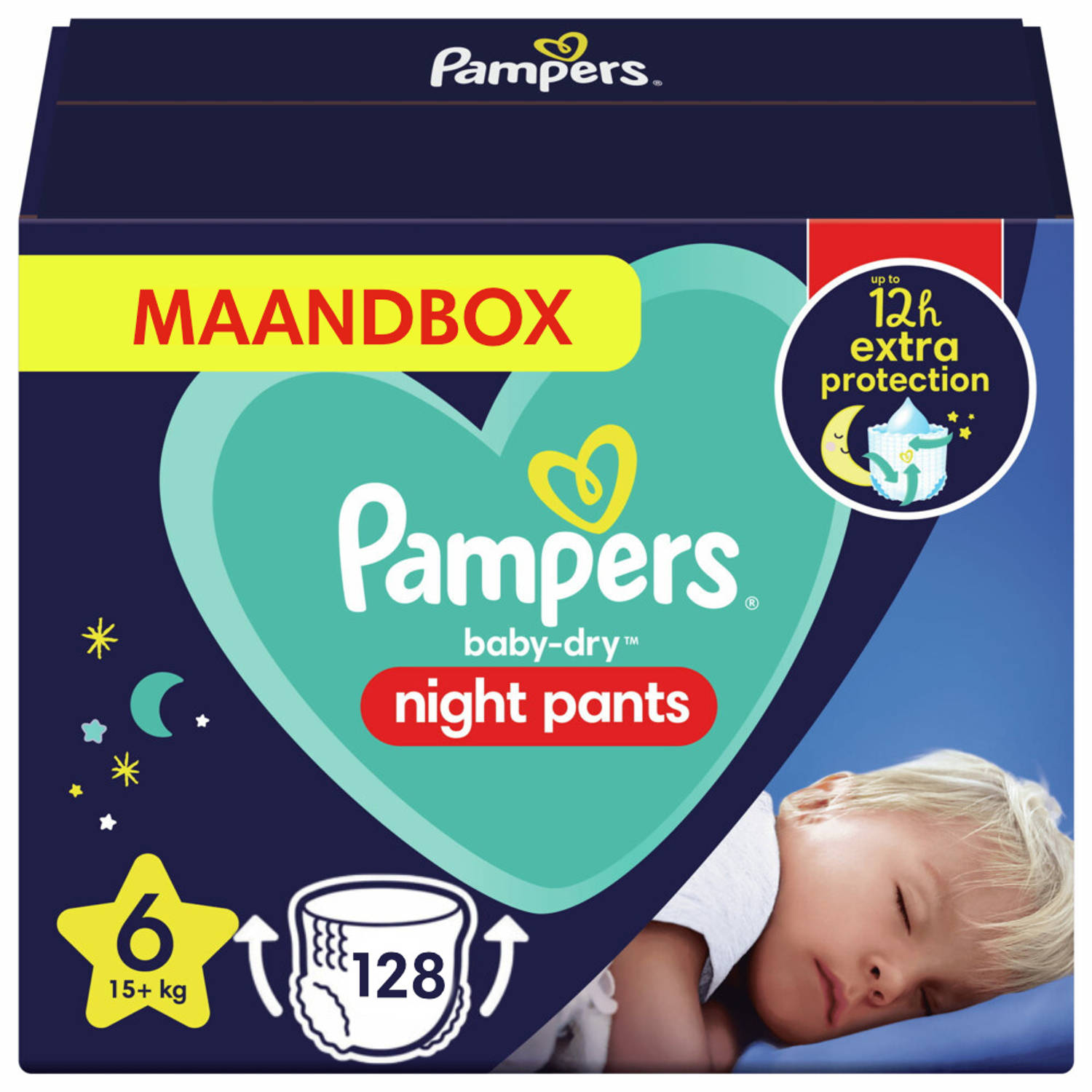 Pampers - Night Pants - Maat 6 - Maandbox - 128 Luierbroekjes