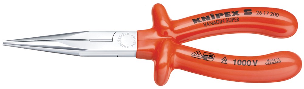 Knipex Platspitse tang met zijsnijder verchroomd 200 mm