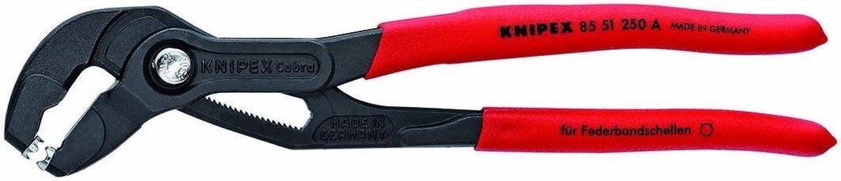 Knipex Bandveerklemtang grijs geatramenteerd met anti-slip kunststof bekleed 250 mm