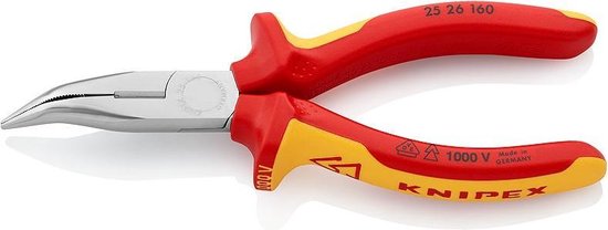 Knipex Platspitse tang met zijsnijder verchroomd 160 mm