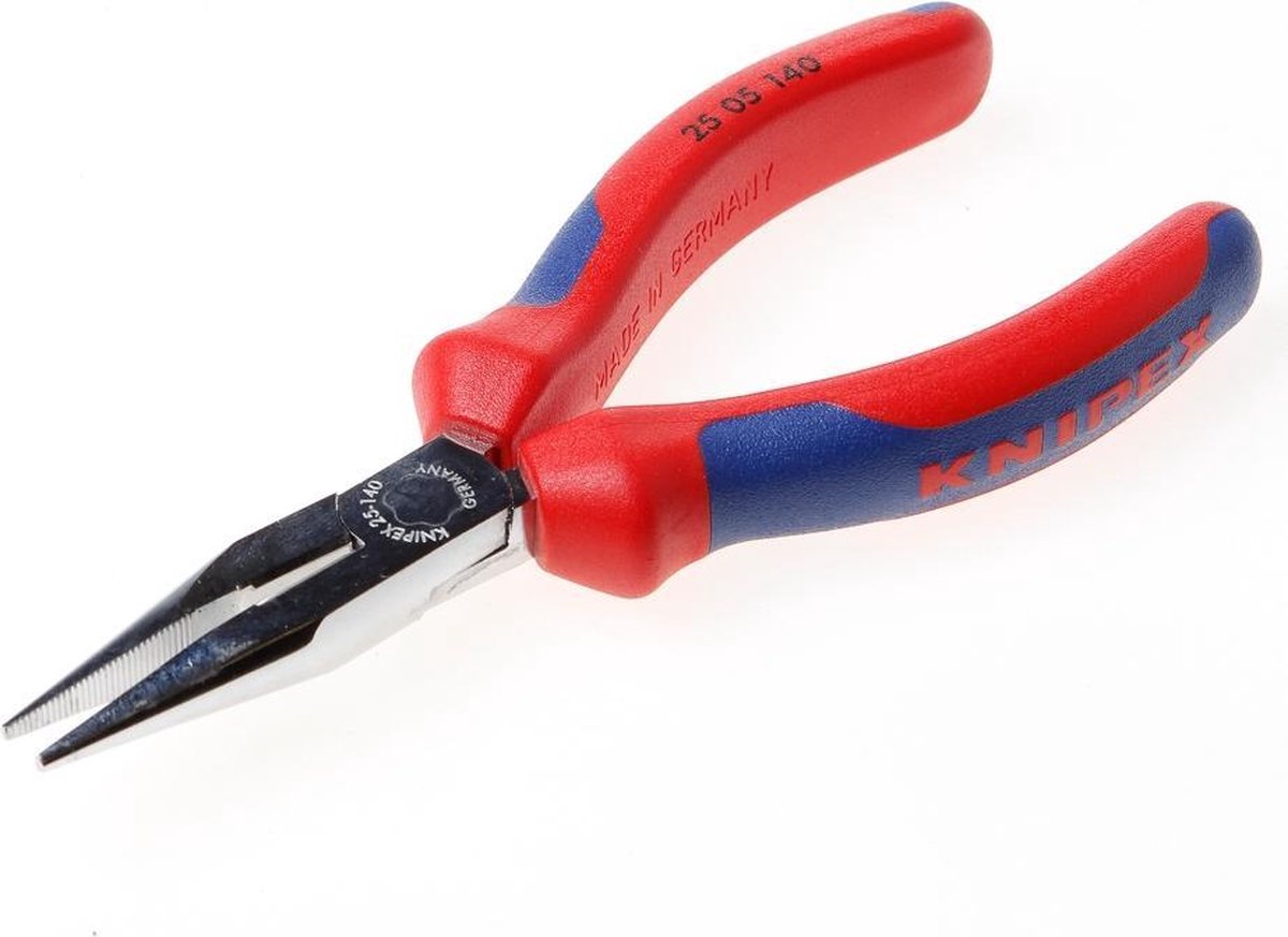 Knipex Platspitse tang met zijsnijder verchroomd 140 mm