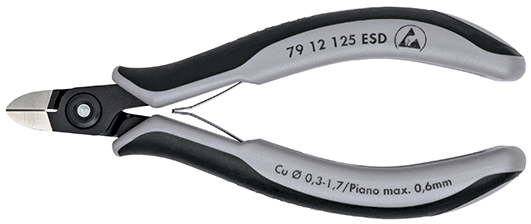 Knipex Precisie elektronica-zijsnijtang ESD gebruineerd 125 mm