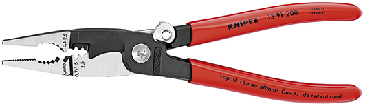 Knipex Elektro installatietang zwart geatramenteerd met kunststof bekleed 200 mm