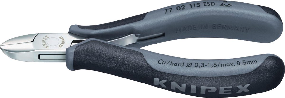 Knipex Zijsnijtang ronde kop + facet 115 mm ESD