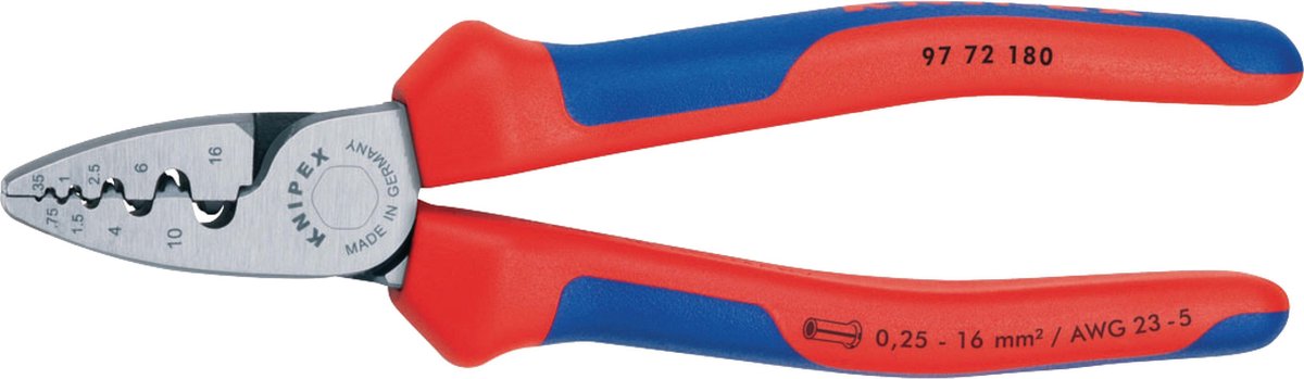 Knipex Krimptang voor adereindhulzen met meer-componentengrepen 180 mm