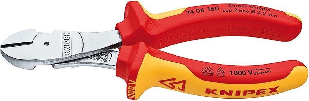 Knipex Kracht-zijsnijtang verchroomd 160 mm