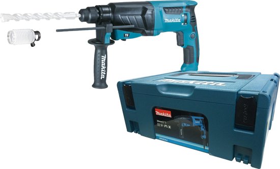 Makita HR2630J combihamer met stofafzuigset