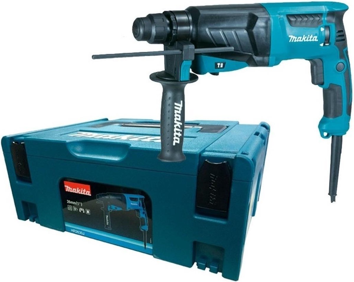 Makita HR2630J combihamer met stofafzuigset