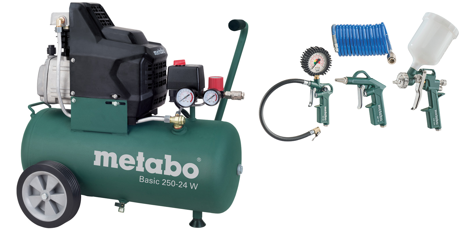 Metabo Basic 250-24 W Compressor + LPZ-4 toebehorenset