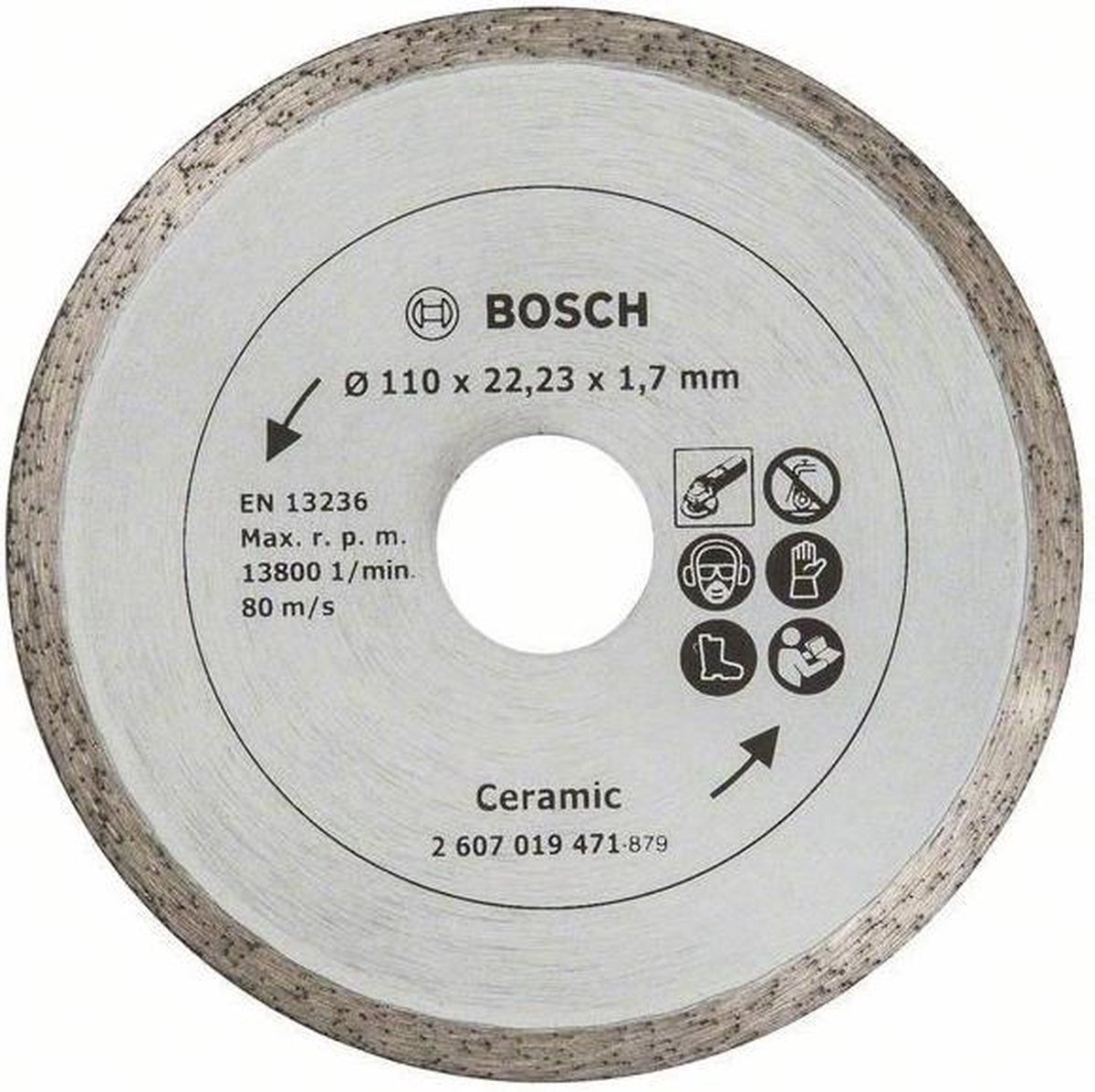 Bosch Diamantdoorslijpschijf voor keramische tegels, 110 mm Ø