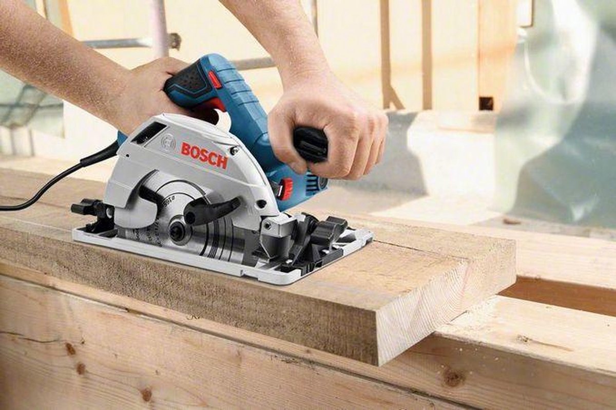 Bosch GKS 55+ GCE cirkelzaag | met 1600mm geleiderail | in L-Boxx