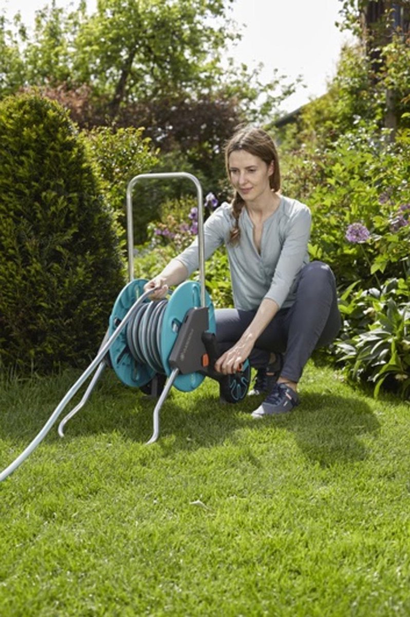 GARDENA Slangenwagen AquaRoll M, met 20m CLASSIC slang 1/2" met clip