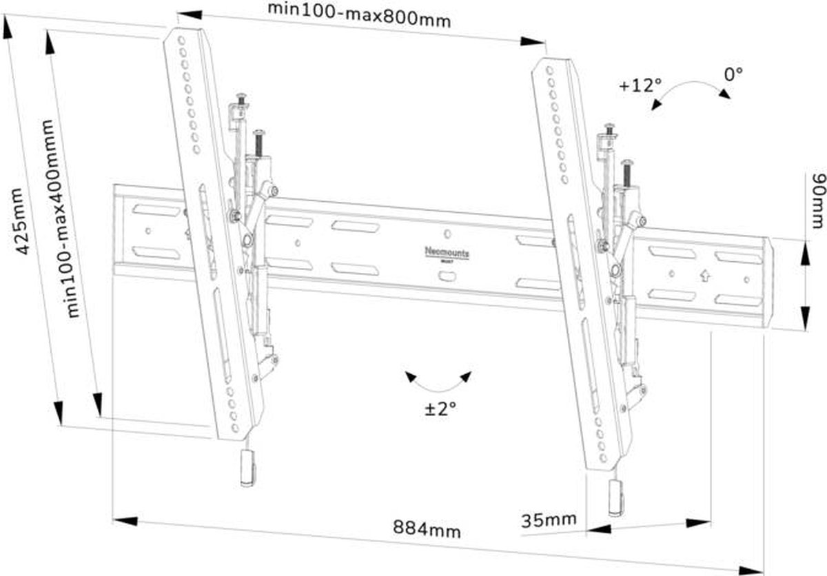 Neomounts by Newstar Select tv wandsteun - WL35S-850BL18 - Zwart