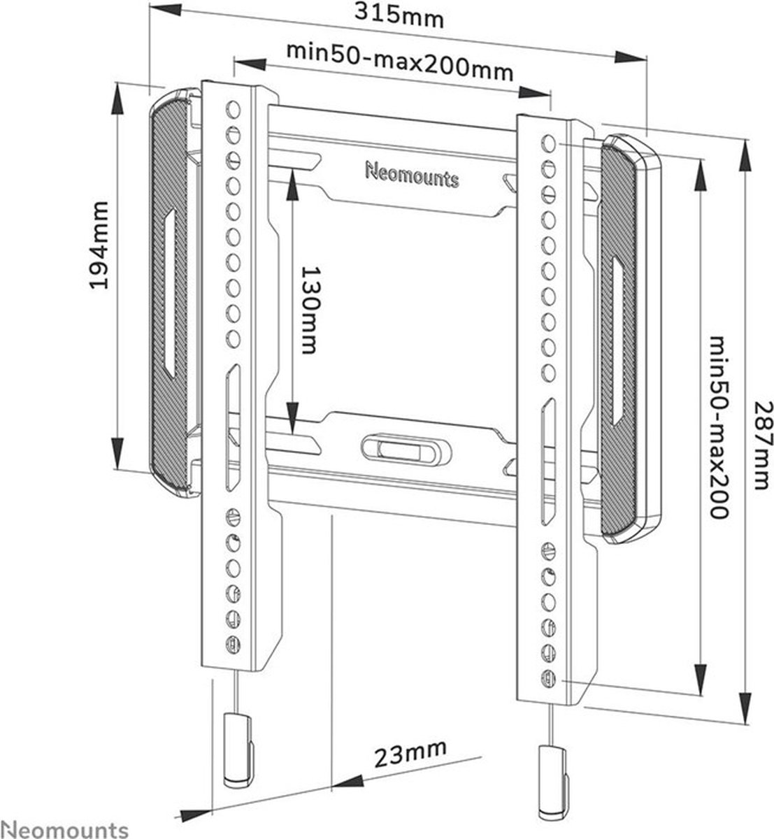 Neomounts by Newstar tv wandsteun - WL30-550BL12 - Zwart