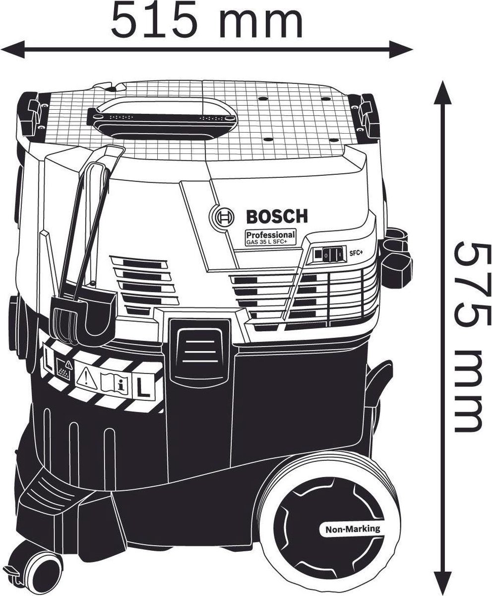 Bosch GAS 35 L SFC | Bouwstofzuiger |1380W | L-klasse | 35L | Penaarde